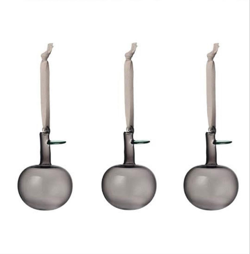 新品 イッタラ ガラスオーナメント アップル 林檎ブラウン グレー