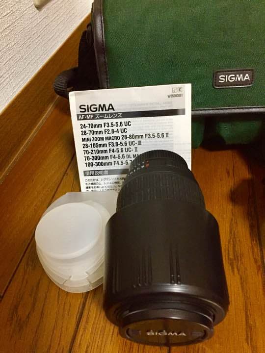 カメラ4点セット（①SIGMAレンズ ②ニコン一眼レフ ③使い捨て ④デジカメ）