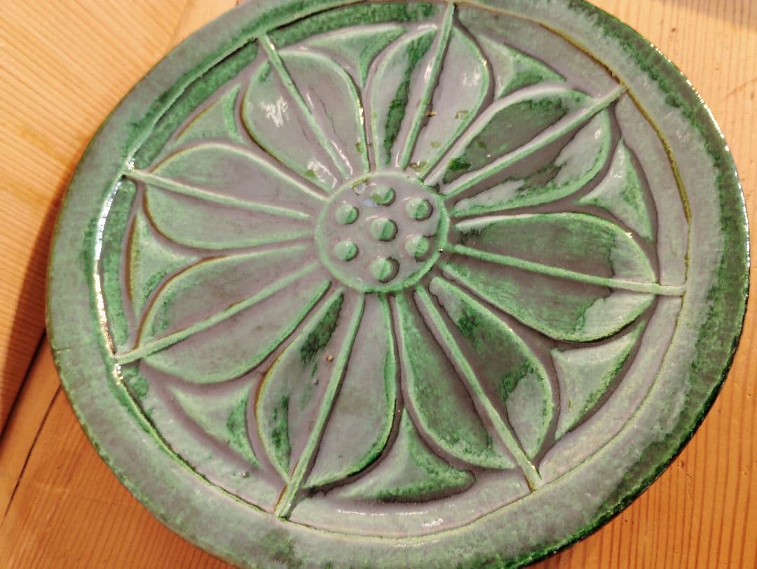 吉向窯 七世 吉向松月 飾皿　瓦皿　 共箱付 新品　未使用　美品