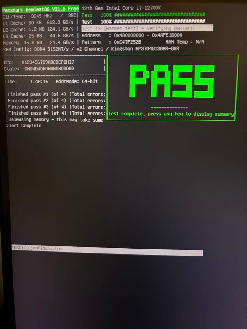 HyperX FURY DDR4 3733MHzメモリ16GB（8GB×2枚）