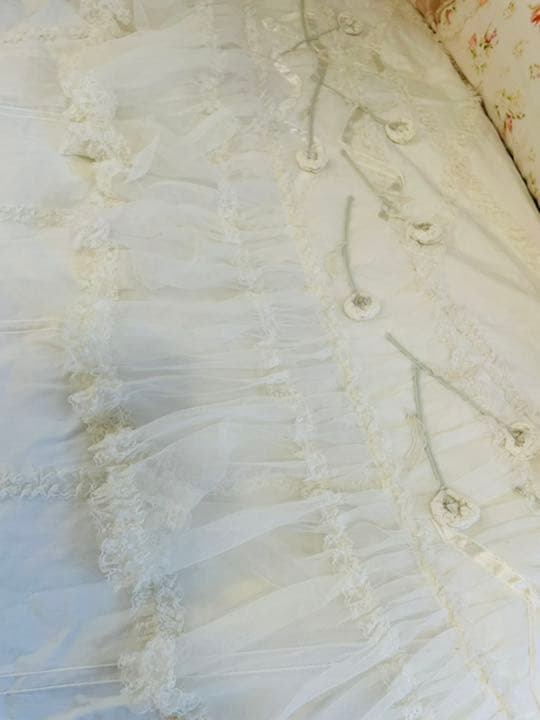 ❤️さえら★ヒスクローネ★お花モチーフフリル★ベッドカバー ★掛け布団カバー★姫系