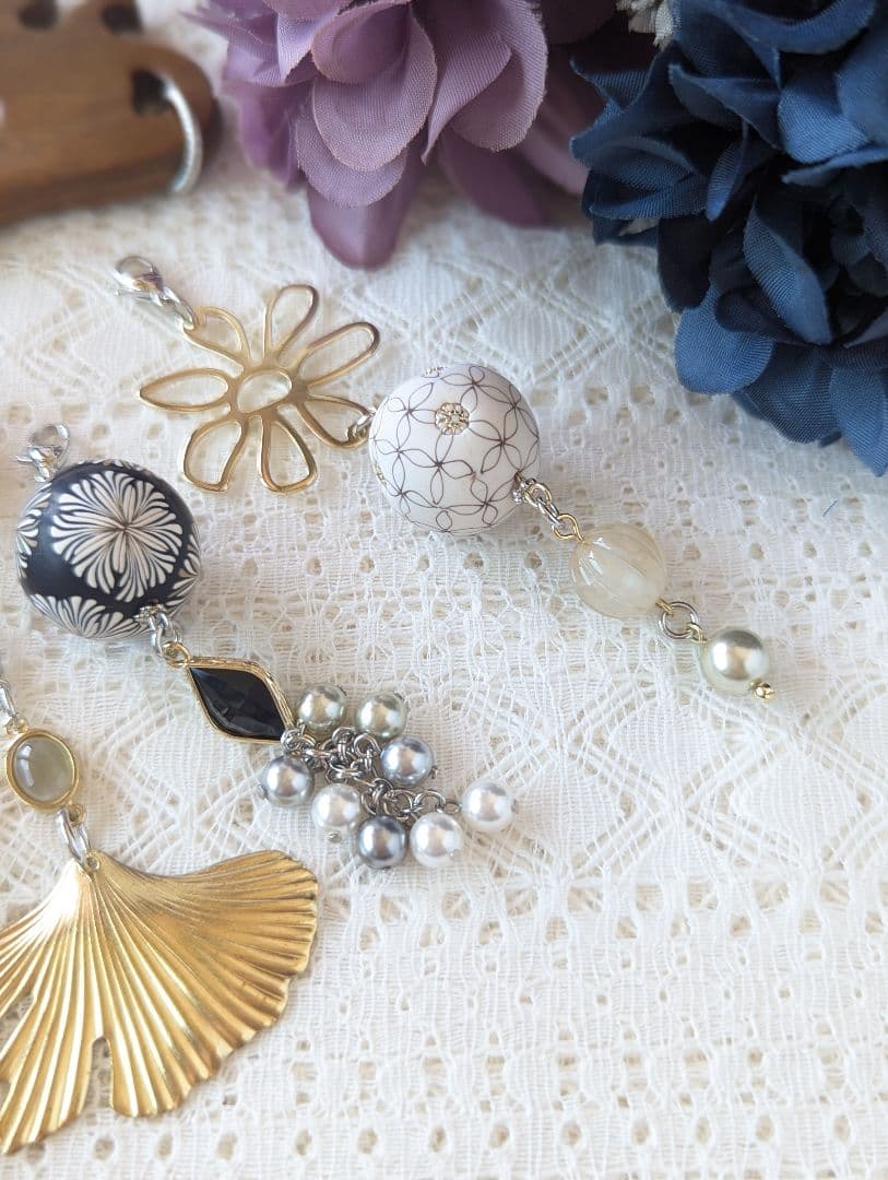 みなちんさま専用　サンダルウッド猫のかんざし〈取り替えチャーム8種〉