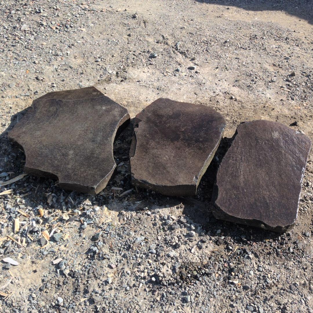 根府川石　飛石　3石セット　庭石　石 鑑賞石　庭　坪庭　ガーデニング