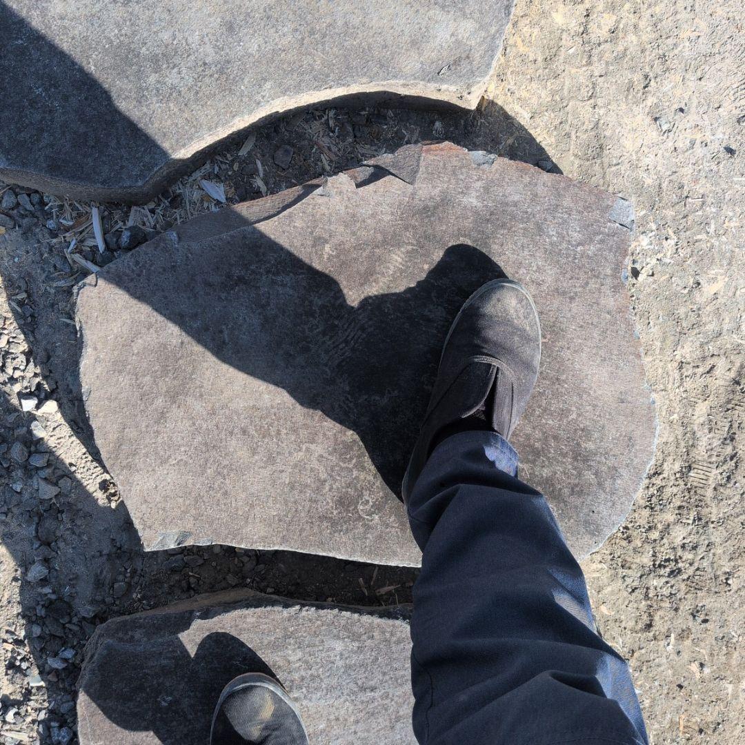 根府川石　飛石　3石セット　庭石　石 鑑賞石　庭　坪庭　ガーデニング