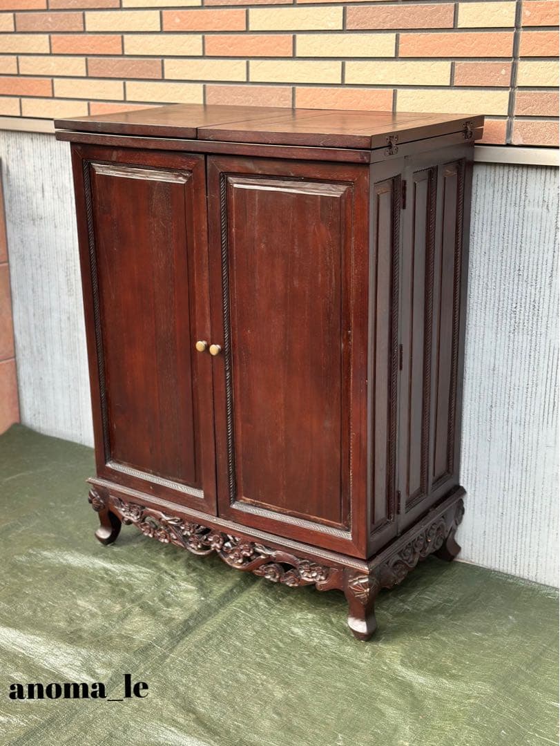 【ボトルラックカウンター】バーカウンター開閉式　収納棚　アンティークヴィンテージ