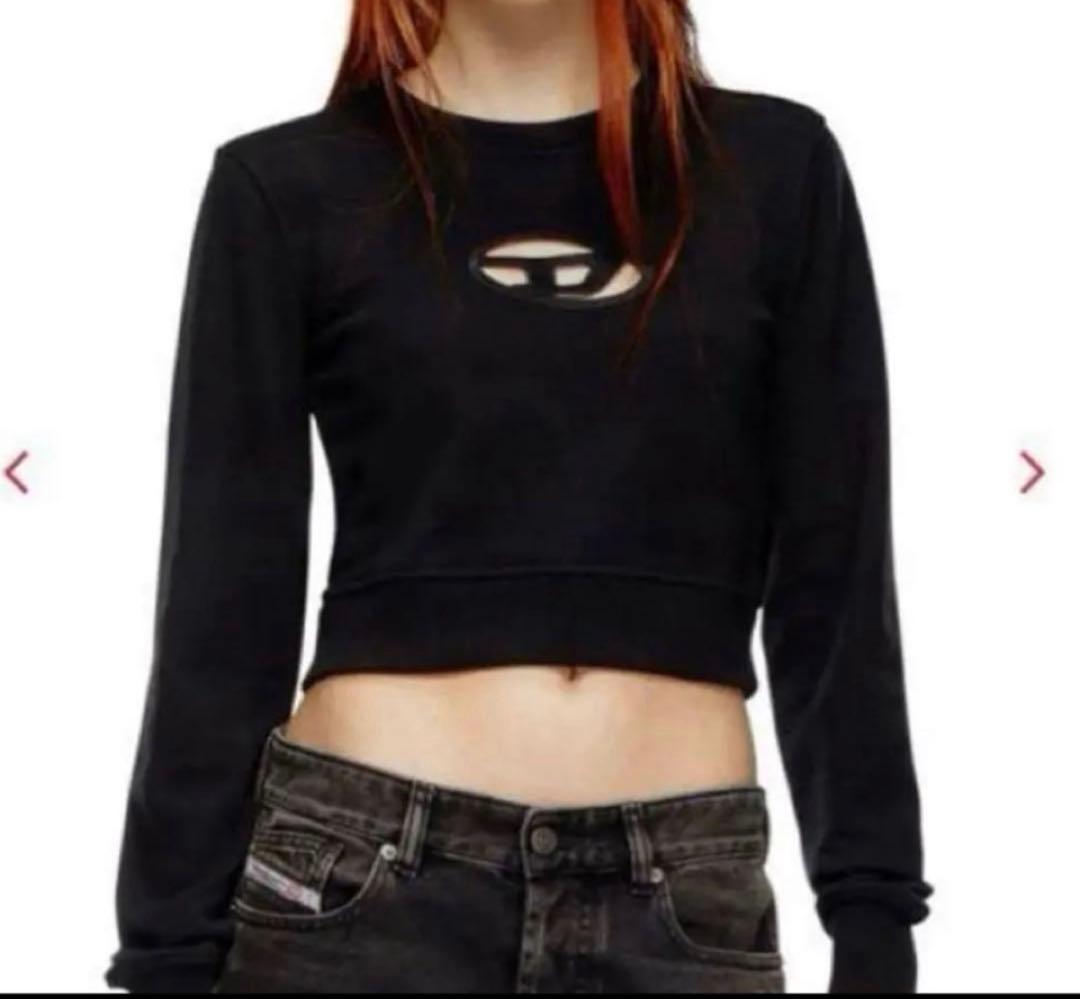 DIESEL クロップド ブラック トップス