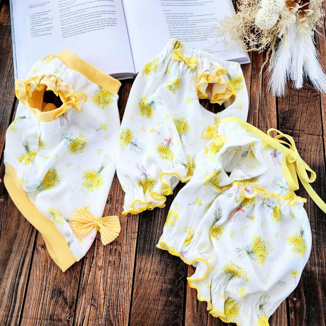 オーダー受付❤ミモザブーケ♡タンクトップ♡ワンピース♡ハンドメイド犬服