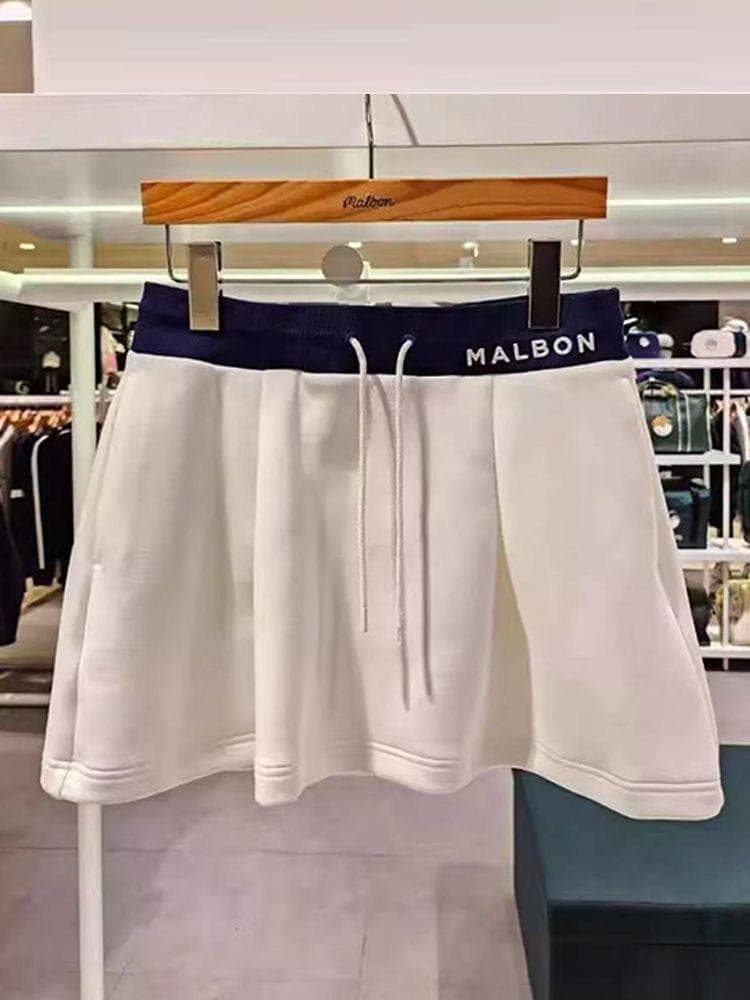 白色M マルボンゴルフ スカート MALBON GOLF スポーツスカート