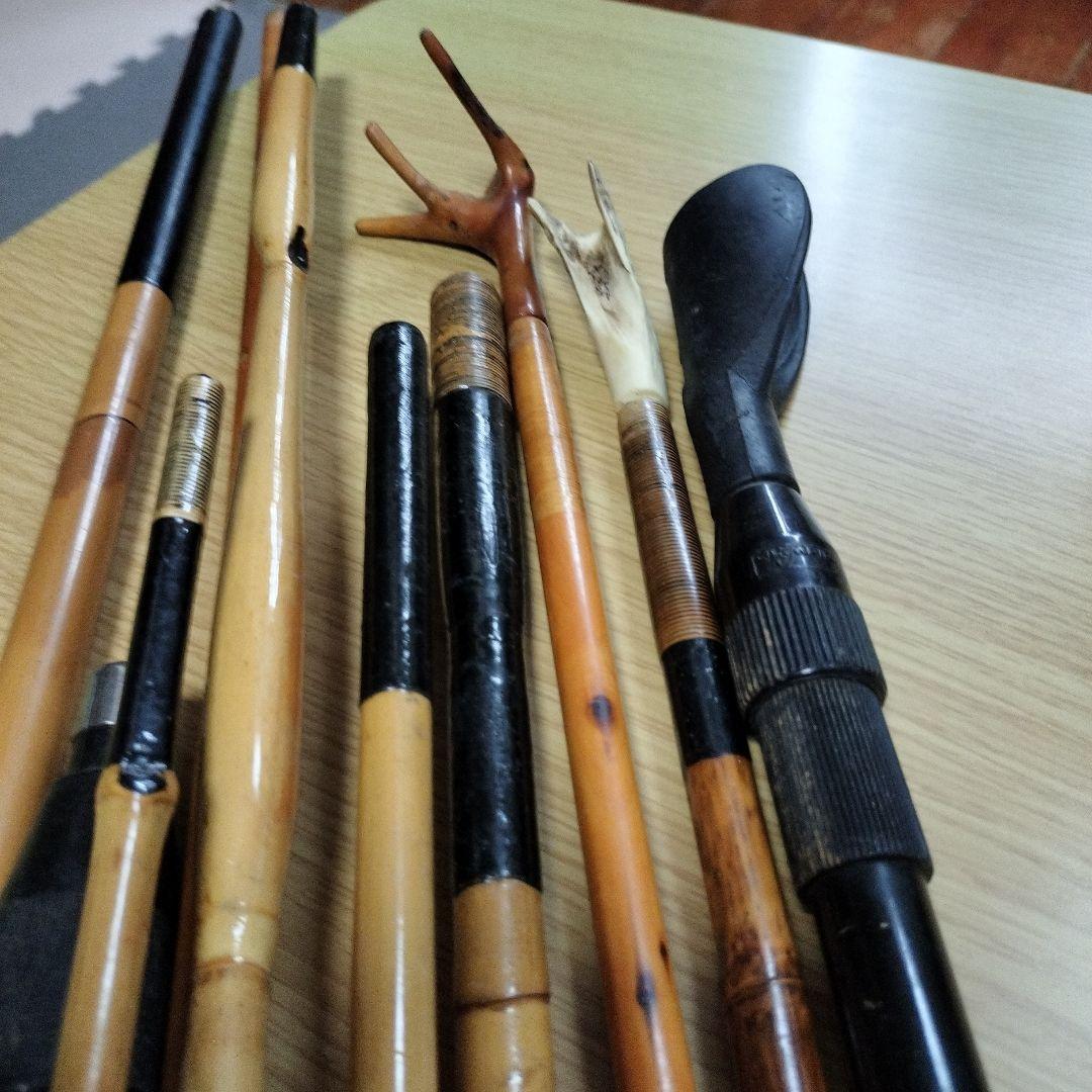 へらぶな竿掛け　玉網の柄　他　10本