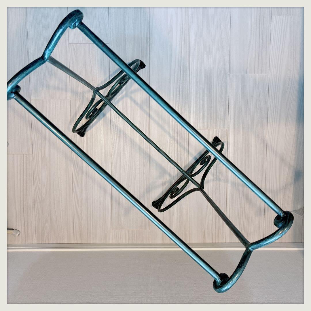 アイアンラック　イタリアヴィンテージ　リネンホルダー　濃いグリーン