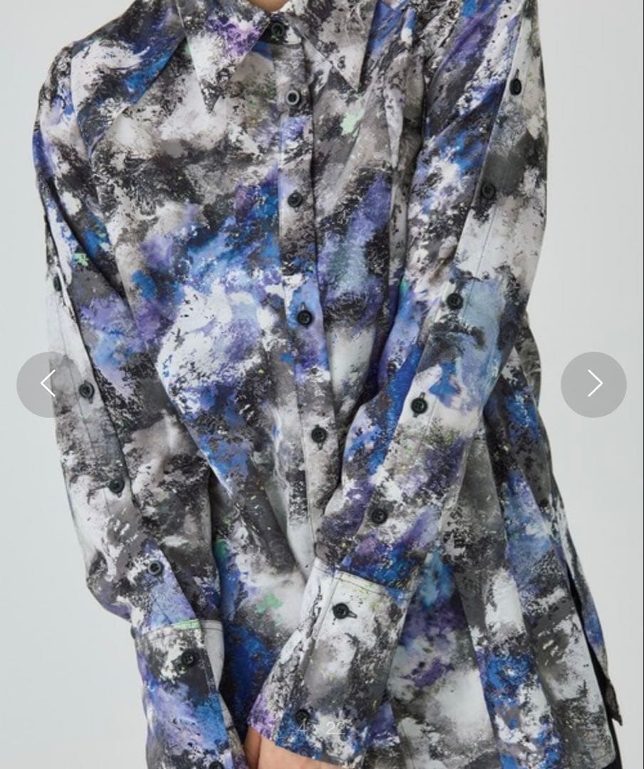 UNITED TOKYO プラケットスリーブプリントブラウス