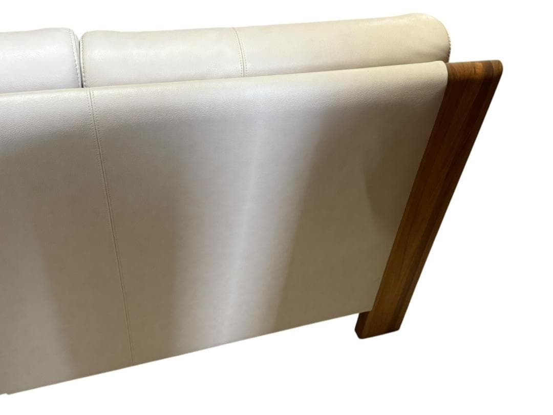 ◻【美品】karimoku 3人掛けソファ 本革張り ZU4853 ソファのみ