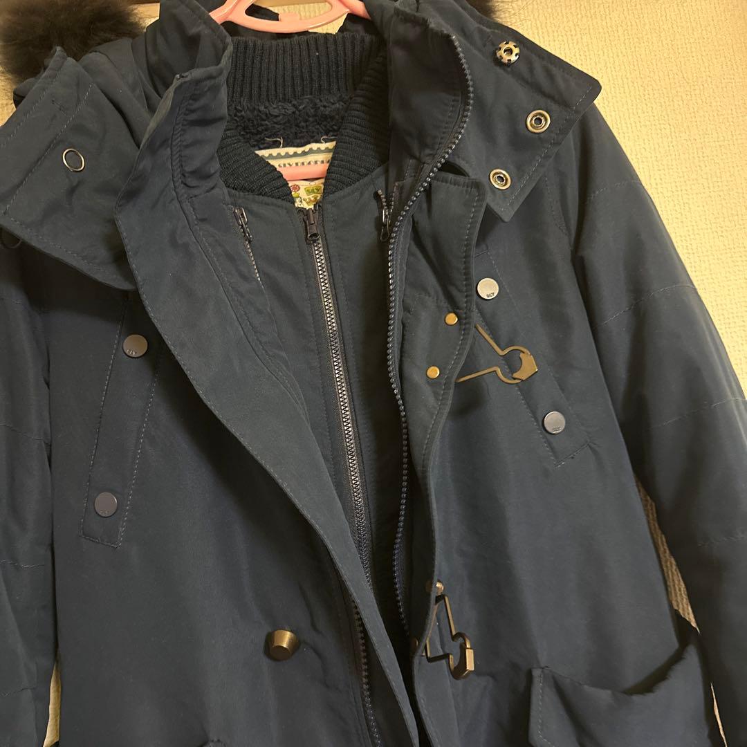 ネイビー ファー付きモッズコート N3B ハーフコート