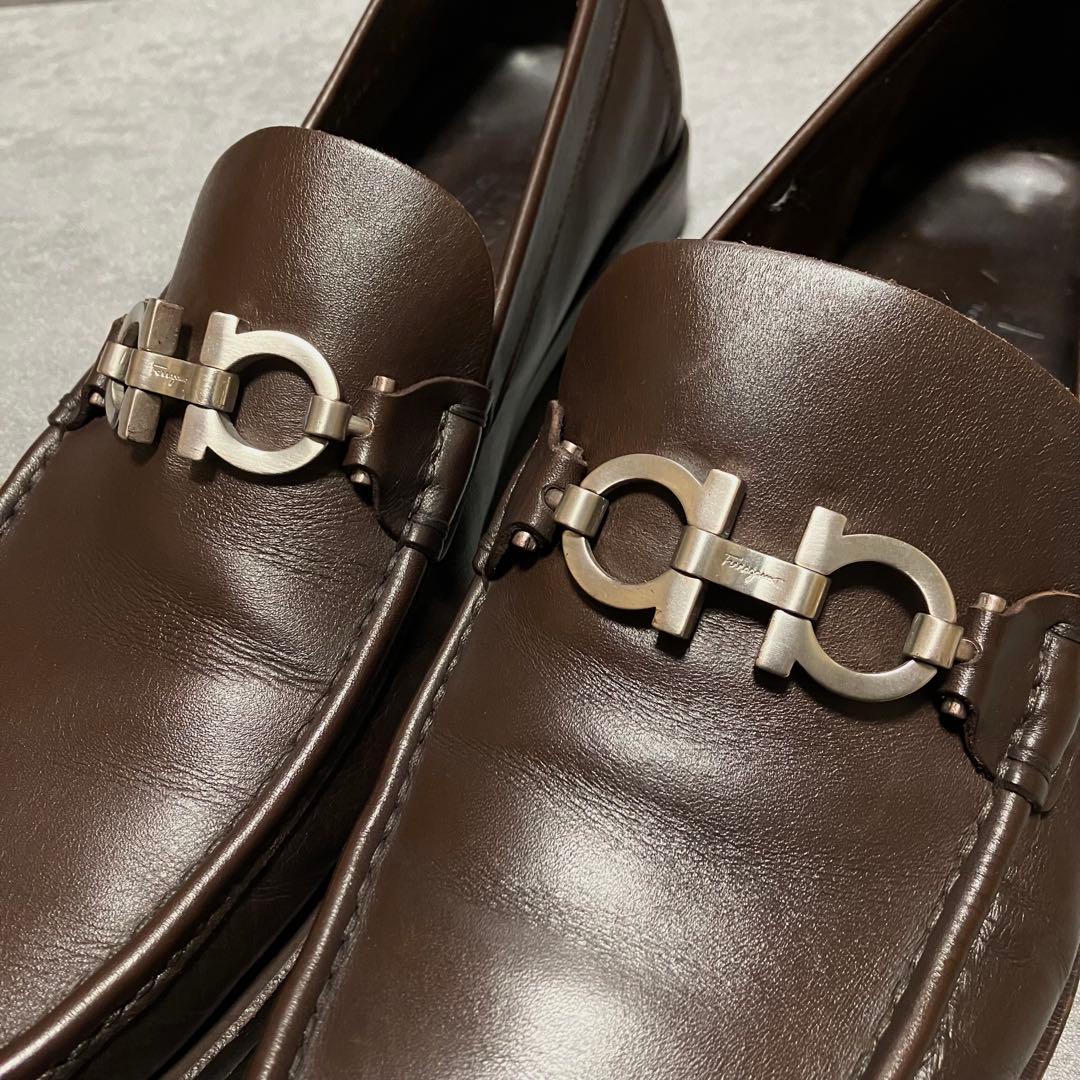 未使用級　フェラガモ　ビットローファー　ガンチーニ　ブラウン　2217