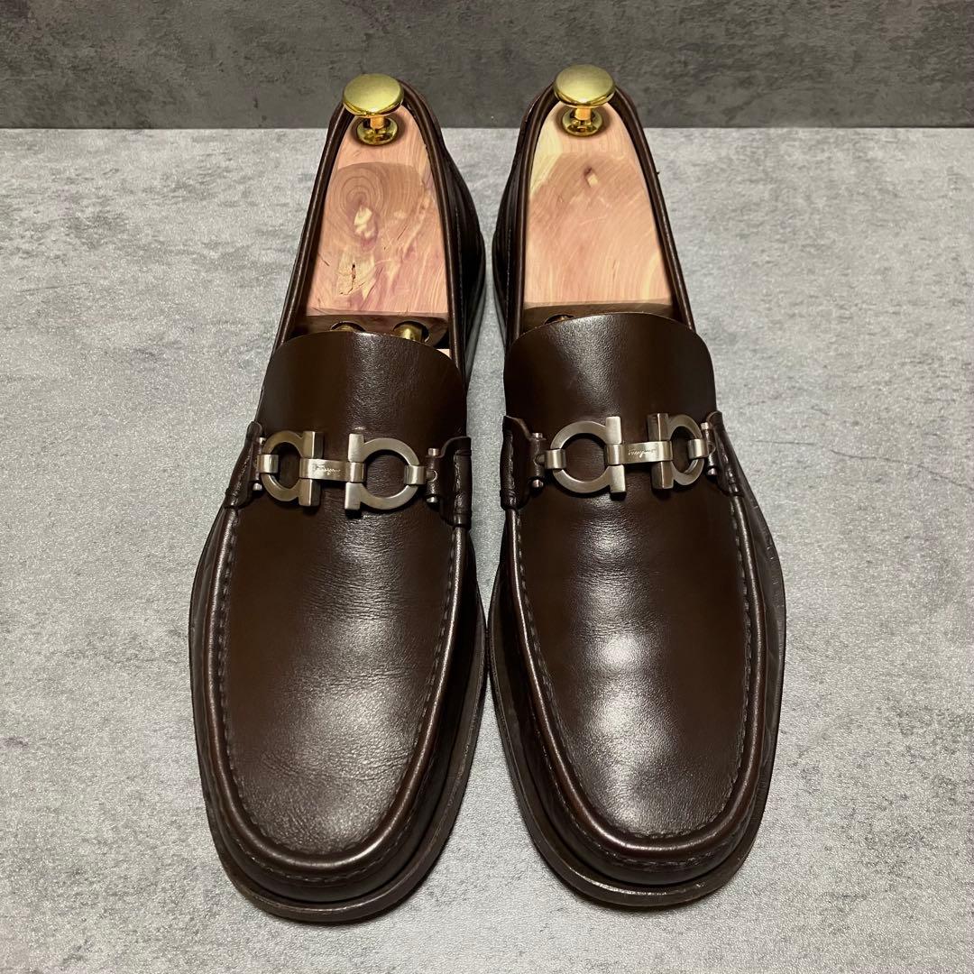 未使用級　フェラガモ　ビットローファー　ガンチーニ　ブラウン　2217