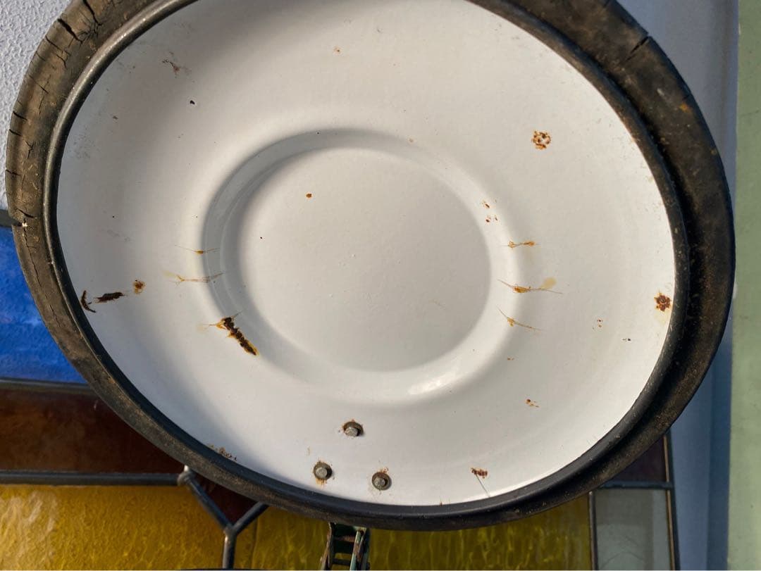 希少 ホーロー缶 ゴミ箱 ガーデン アンティーク ビンテージ 昭和レトロ 当時物