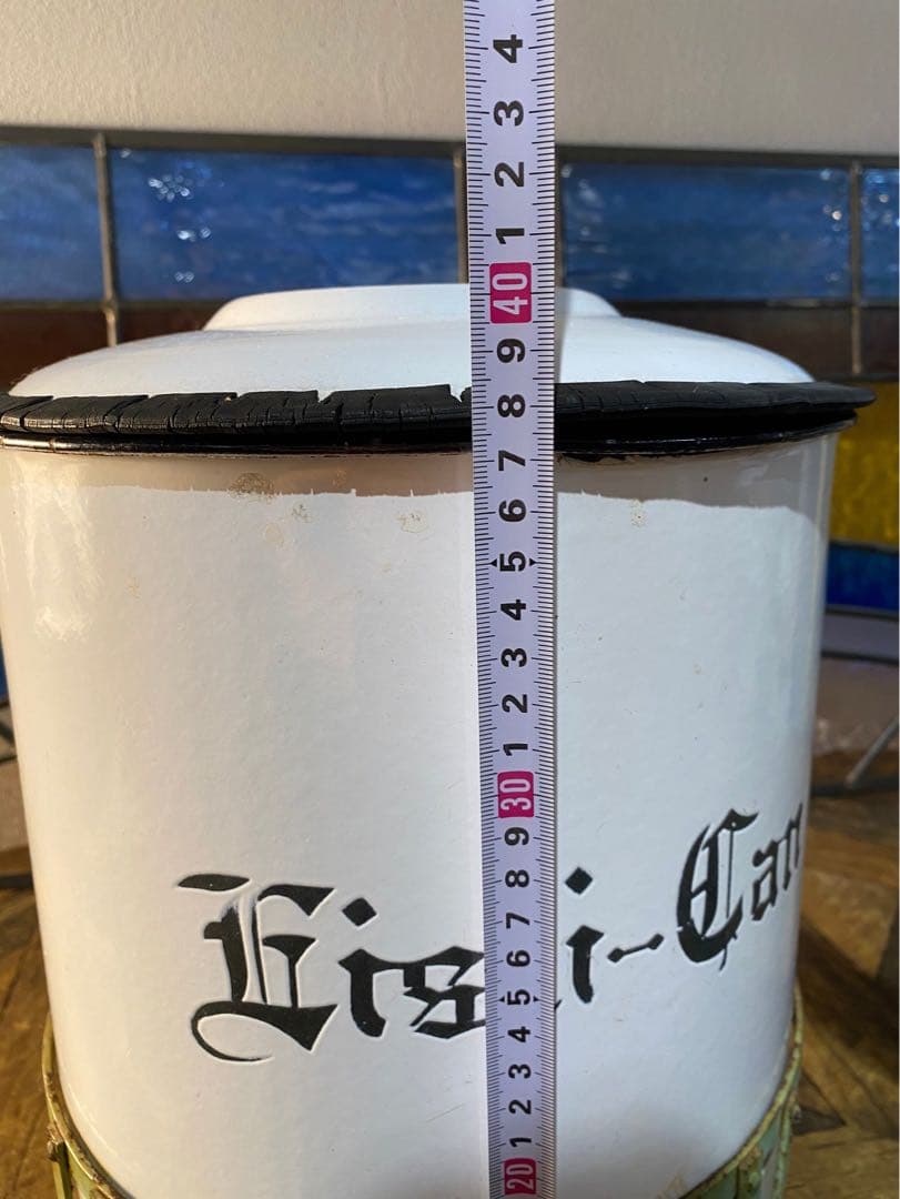 希少 ホーロー缶 ゴミ箱 ガーデン アンティーク ビンテージ 昭和レトロ 当時物