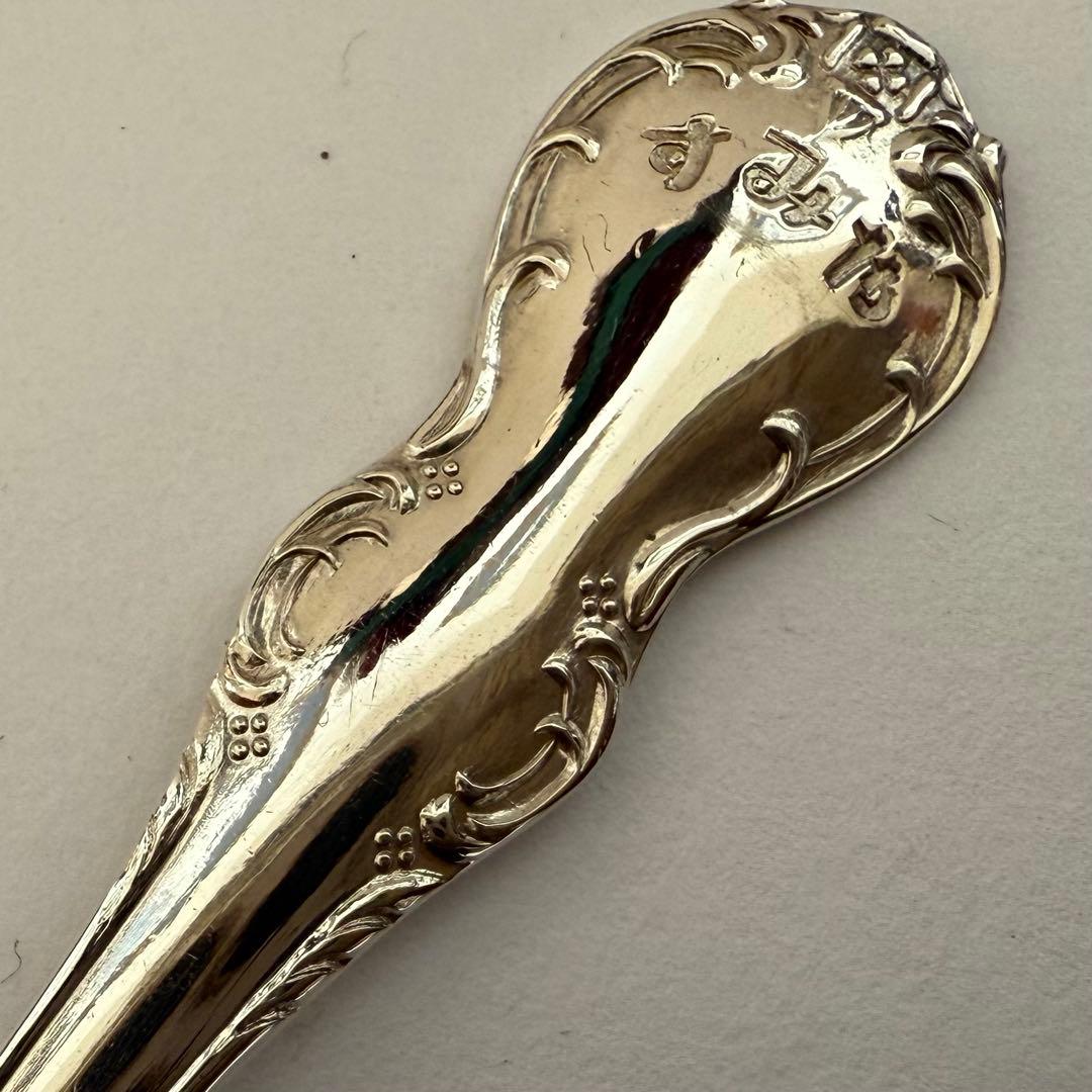 銀製スプーン6本セット　クラシックなロカイユ柄　78.8g