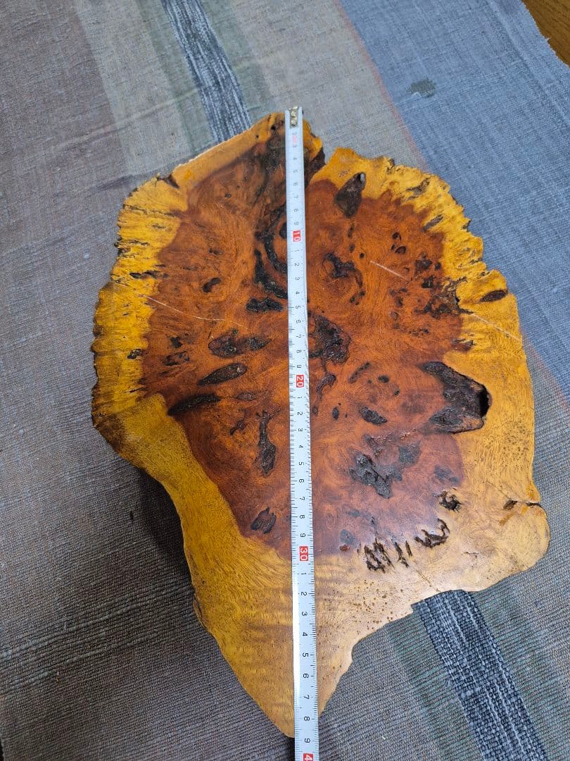 約2.1㎏ 花梨　瘤杢　天然木　花台　敷板　香台　盆栽台