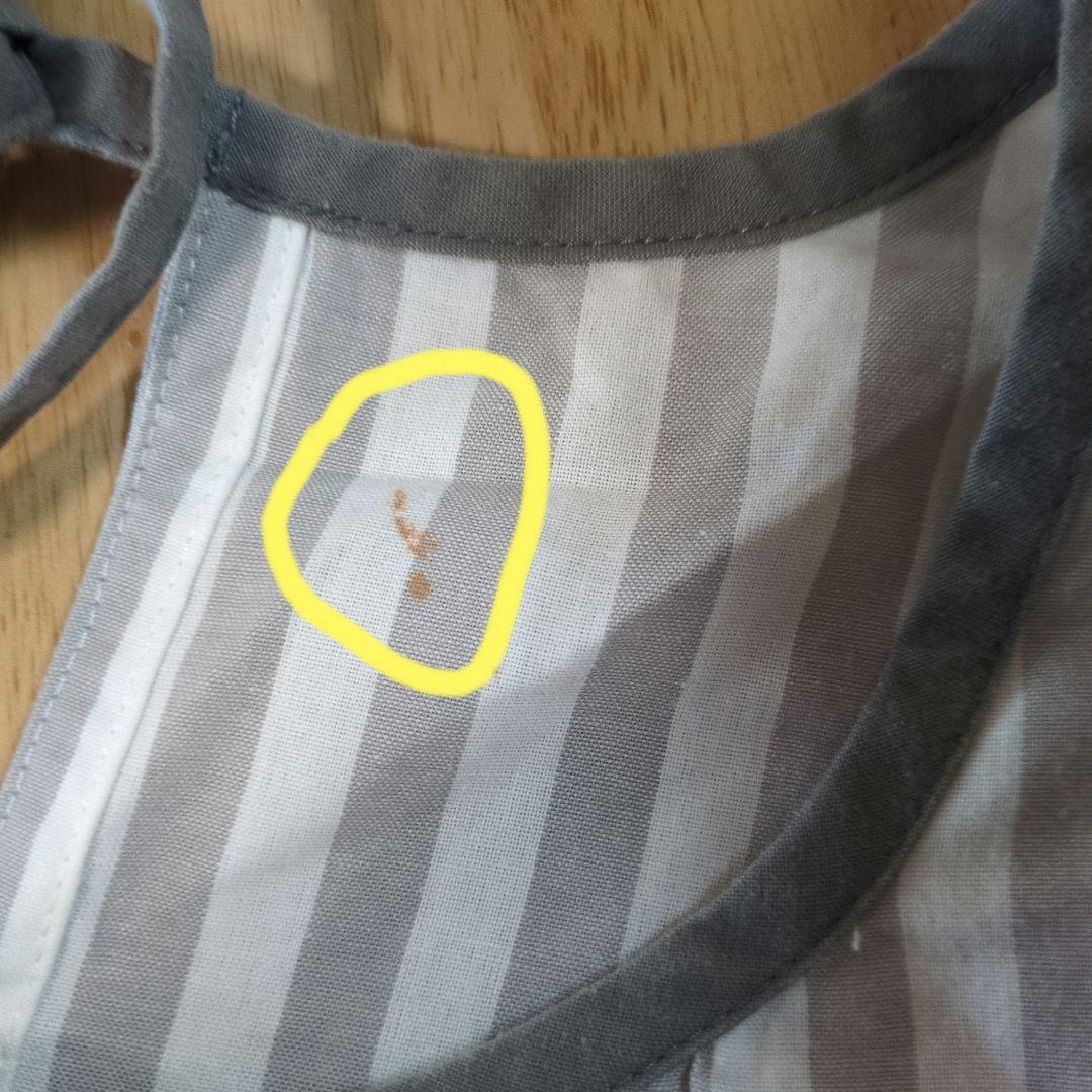 保育エプロン　ドーナツ柄エプロン チョコレートドーナツ刺繍付き