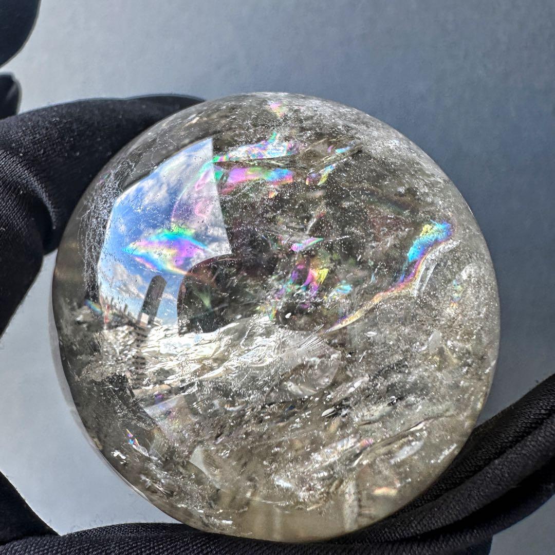 爆レア❗️ヒマラヤ水晶 丸玉 虹入り 天然石 パワーストーン☆パワー浄化A1118