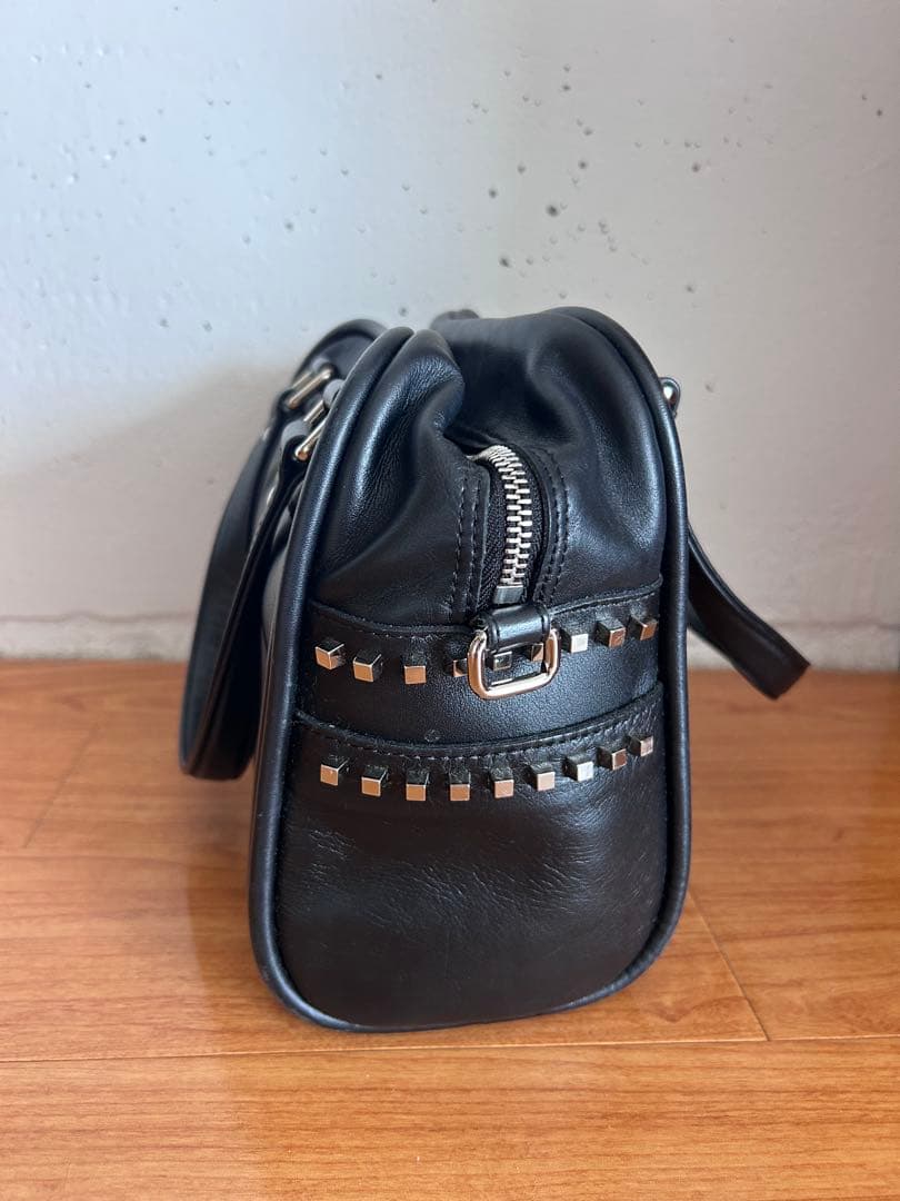 JACQUES LE CORRE スタッズ付き黒ハンドバッグ