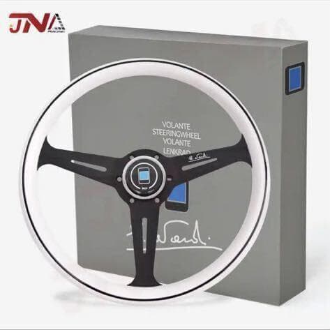 ナルディ ステアリング 社外 送料無料 白 ホワイト ブラック ホーンボタン付