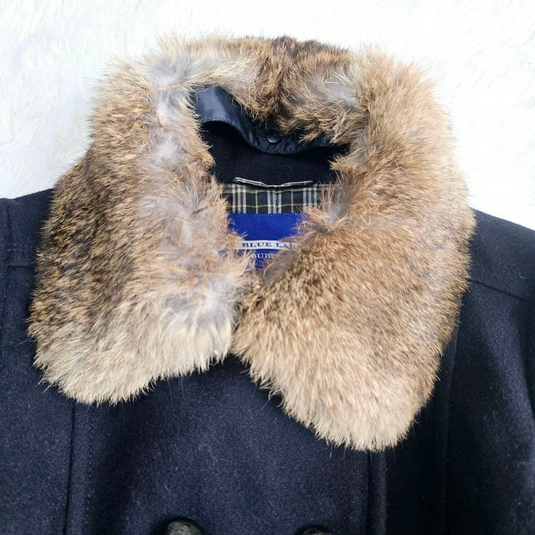 まやさま様バーバリー.ブルーレーベル ラビットファーダブル 2way コート