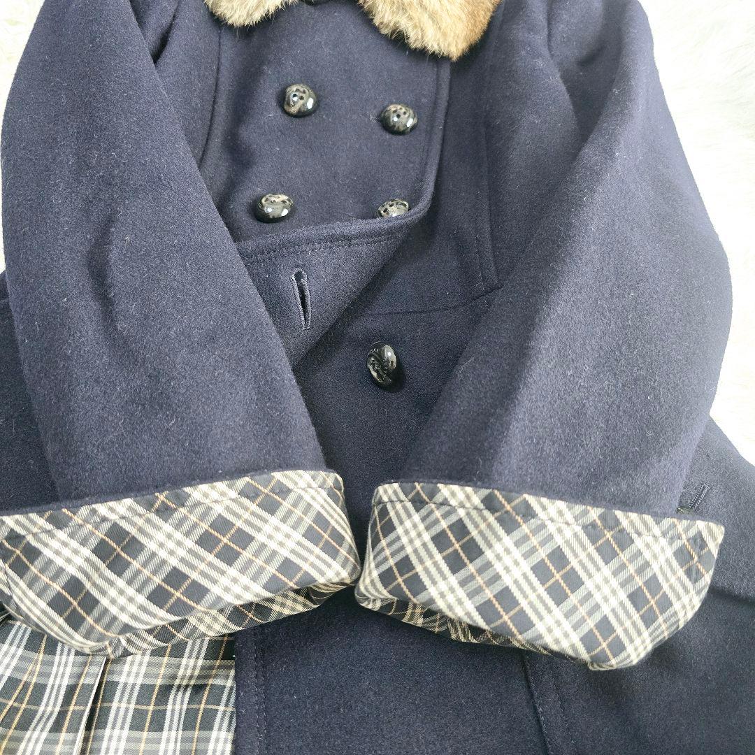 まやさま様バーバリー.ブルーレーベル ラビットファーダブル 2way コート