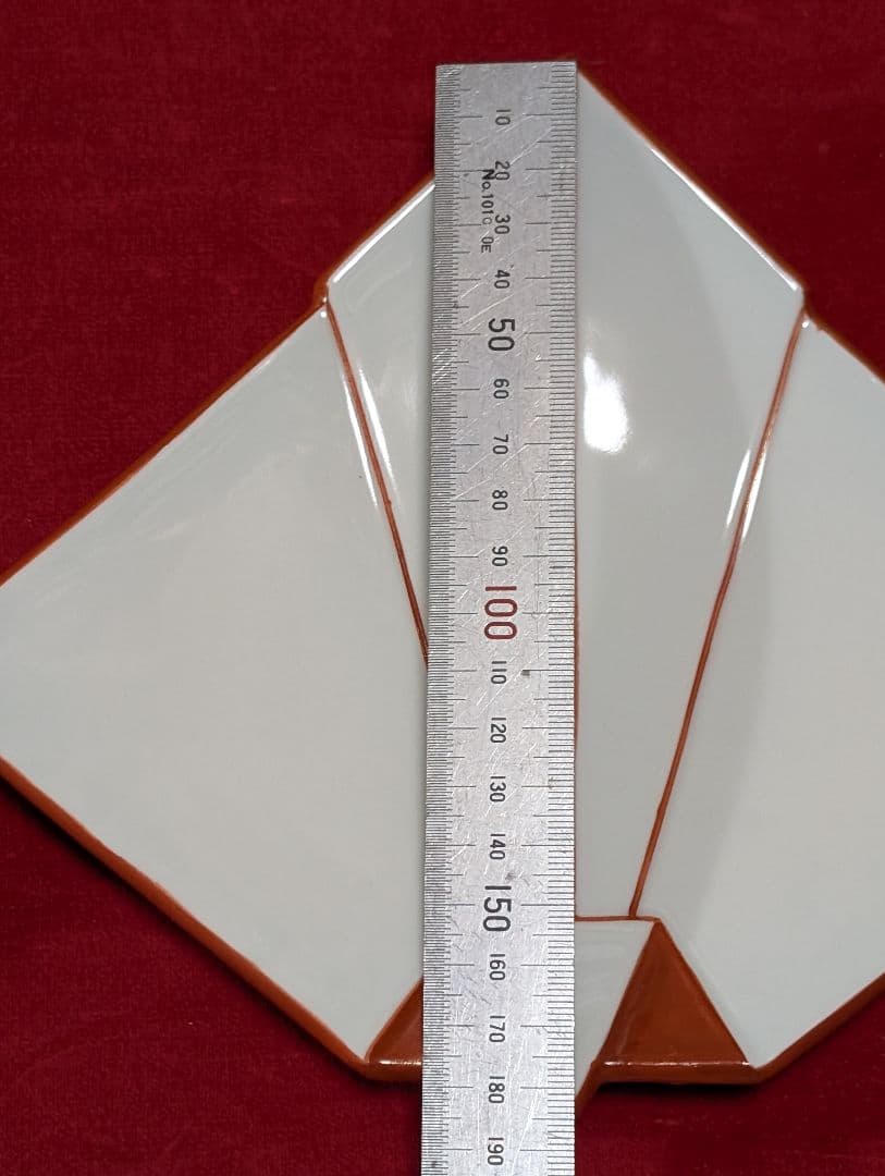 京焼　清水焼　盛皿　向付　 懐石 　脚付　折鶴　共箱入 禎山窯　川尻一寛