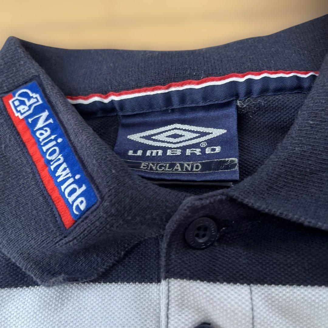 90s イングランド代表 UMBRO アンブロ マルチボーダー ポロシャツ