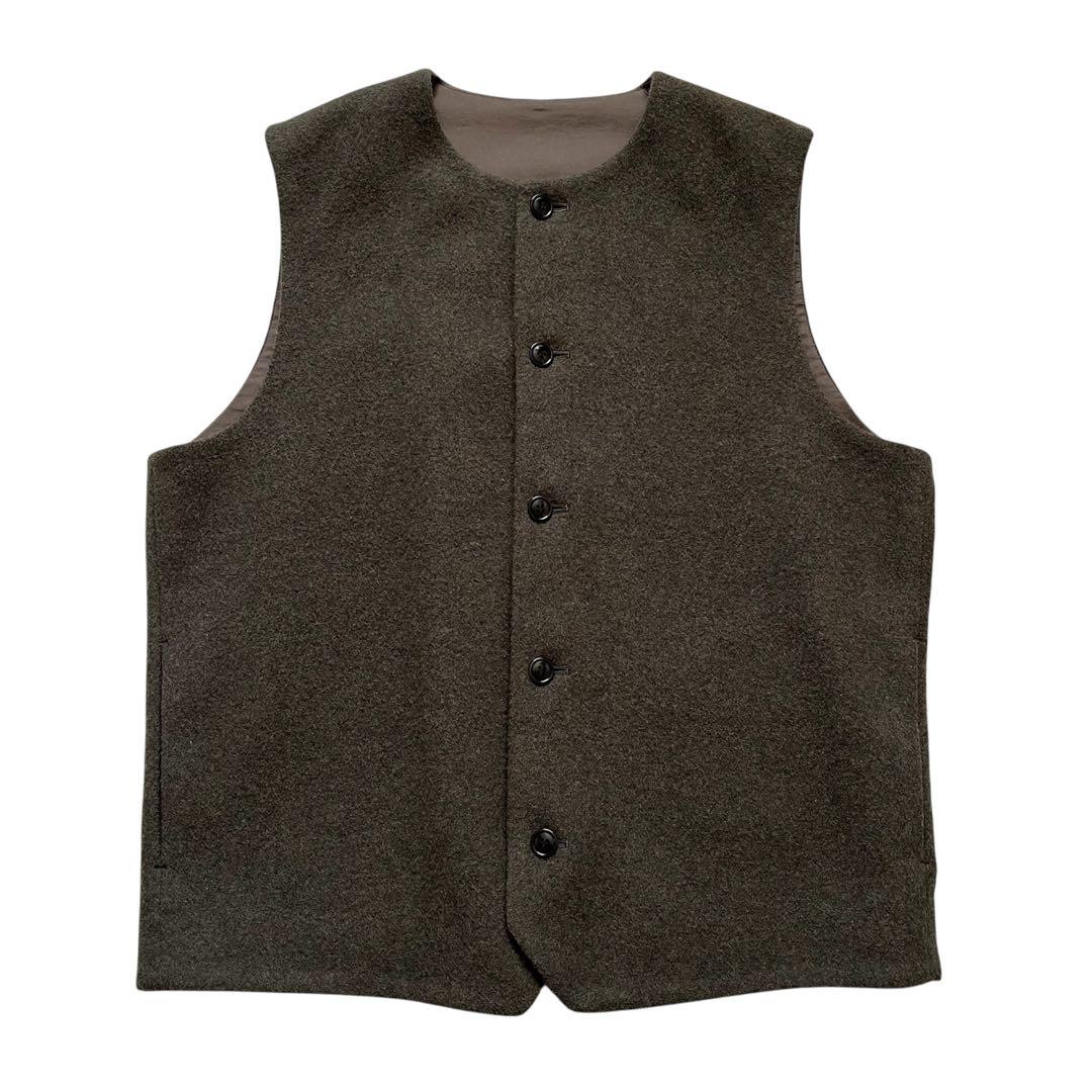 【美品タグあり】nest Robe CONFECT ウールモッサーベスト カーキ