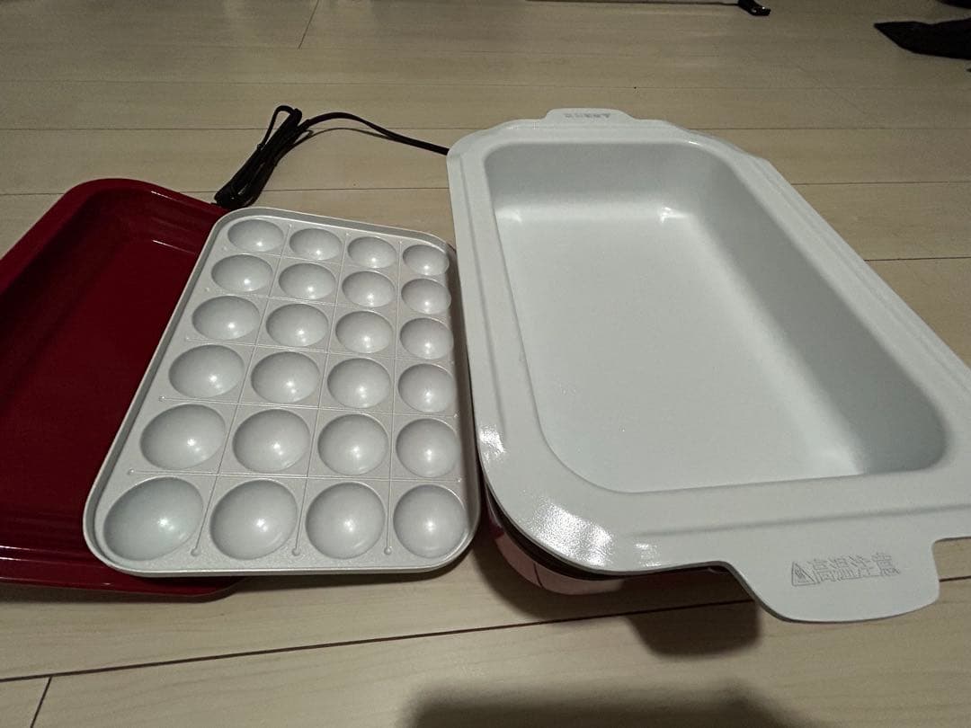 ALPHA ホットプレート 赤 たこ焼きプレート付き　値段交渉可能