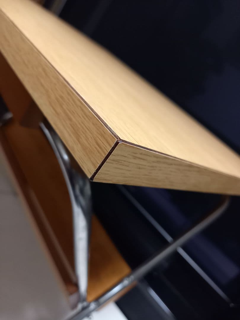 1980's　ミッドセンチュリー　モダン　メタル　ウッド　折り畳み式　テーブル