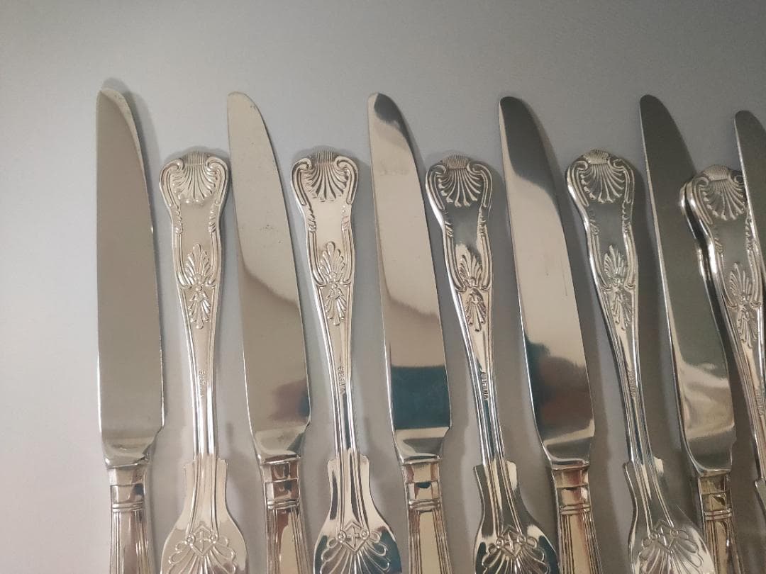 英国ヴィンテージ ヴァイナーズ 純銀P ディナーナイフ フォーク 12本