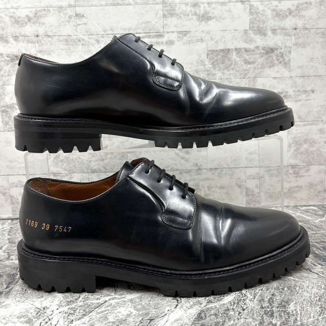 美品 コモンプロジェクト ダービーシューズ 革靴 39 ブラック カーフレザー