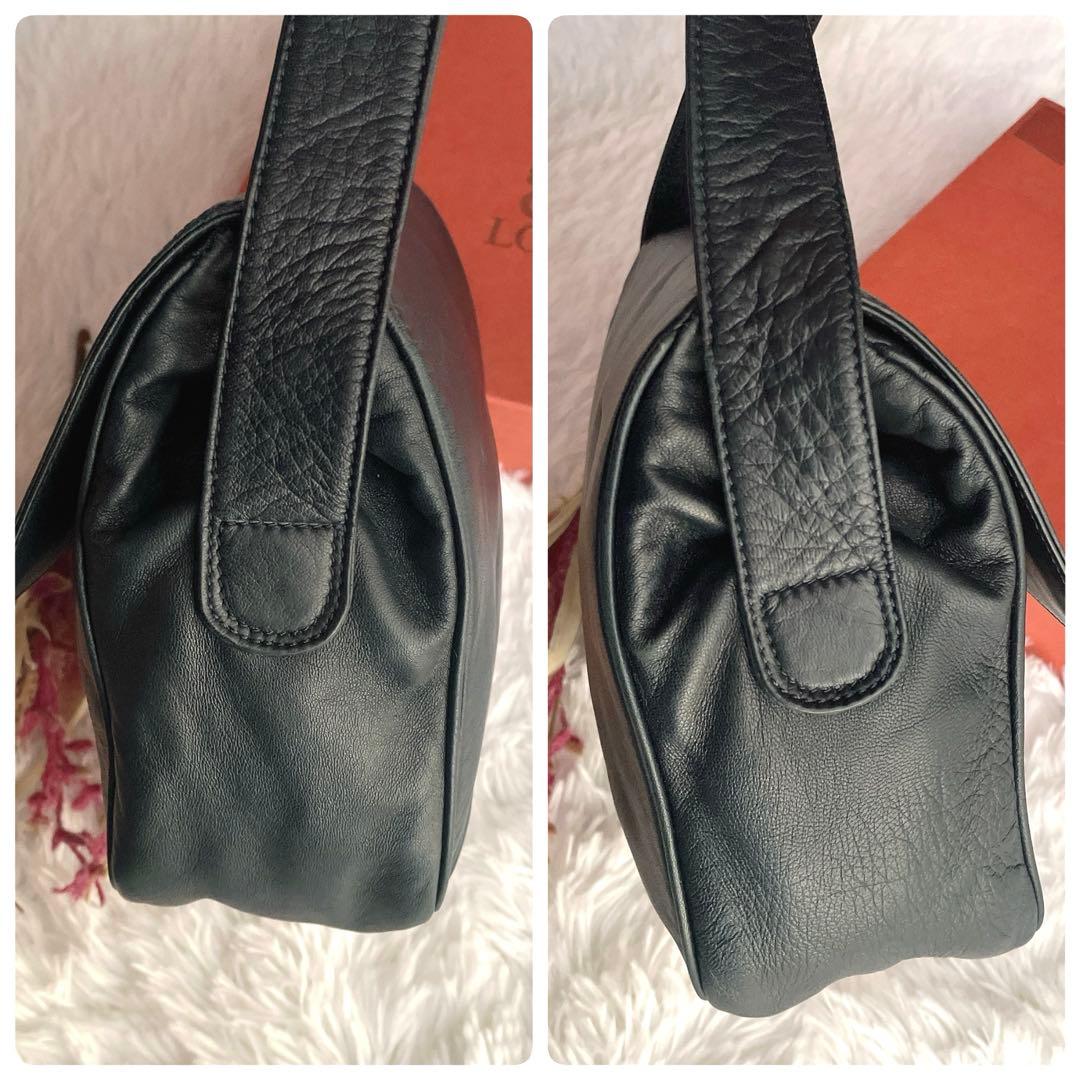 希少⭐︎LOEWE ネイビー アナグラム ナッパレザー 本革 ショルダーバッグ