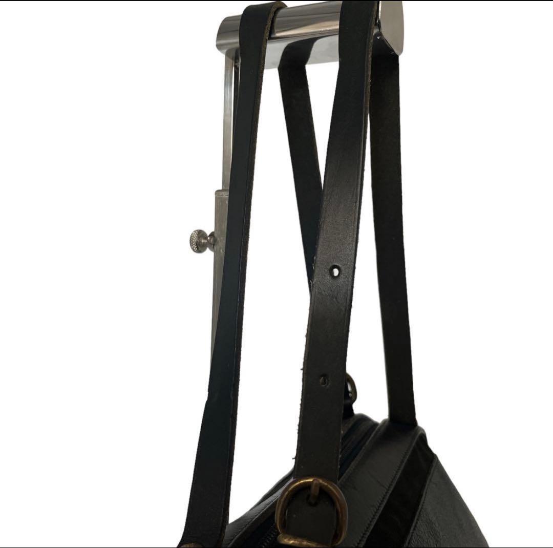 希少　イルビゾンテ　ハンドバッグ　ミニボストン　レザー　キャンバス　ブラック