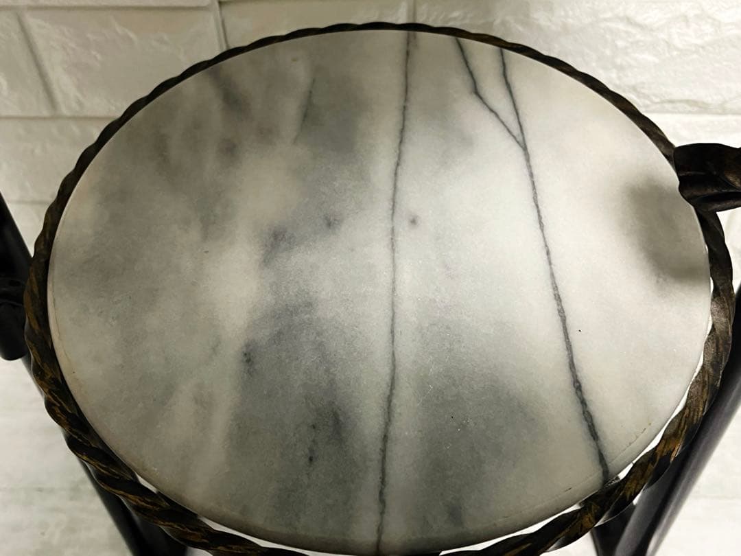 天然大理石 サイドテーブル ラウンド テーブル 花台 飾り台