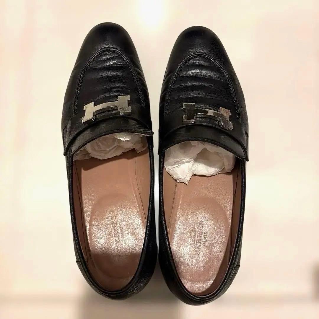 HERMES エルメス 36.5 モカシン《パリ》シルバー金具