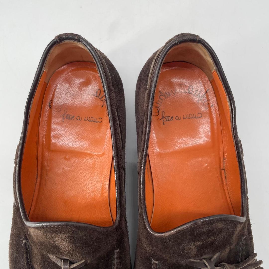 16072✨良品✨サントーニ スエード タッセルローファー 6 1/2 ブラウン