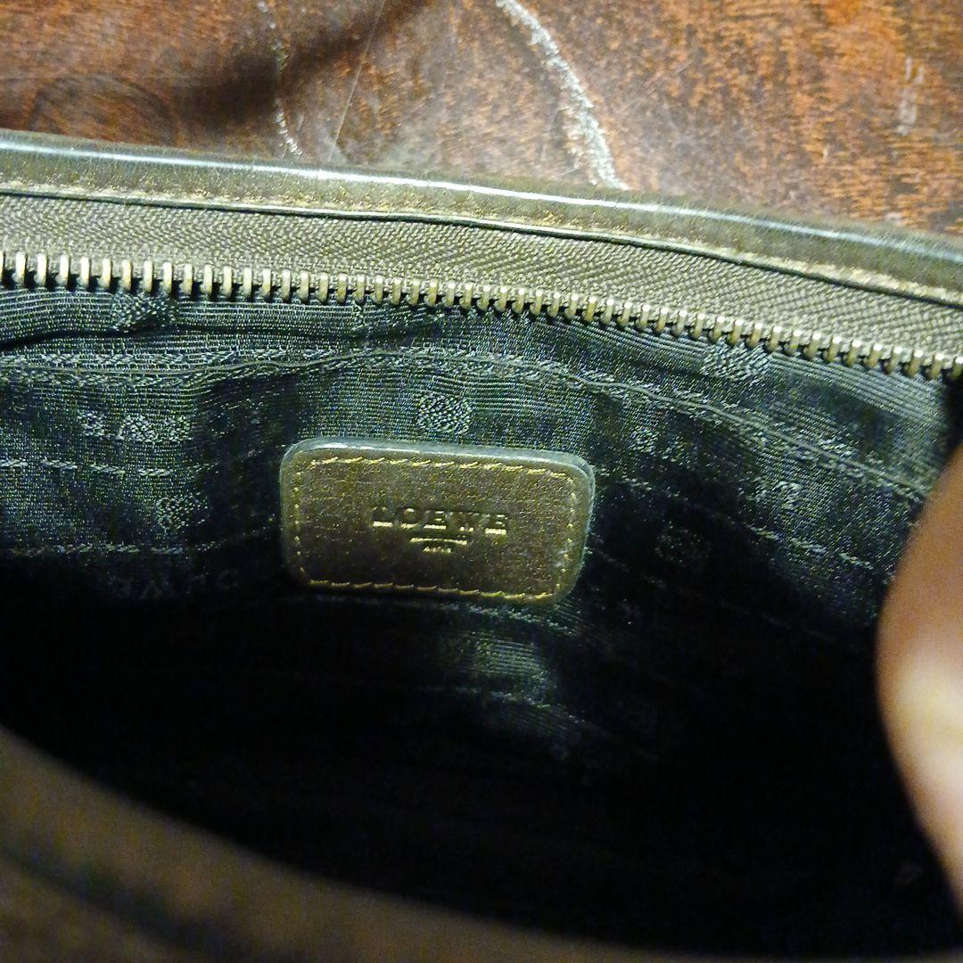 LOEWE オリーブグリーン レザー バッグ