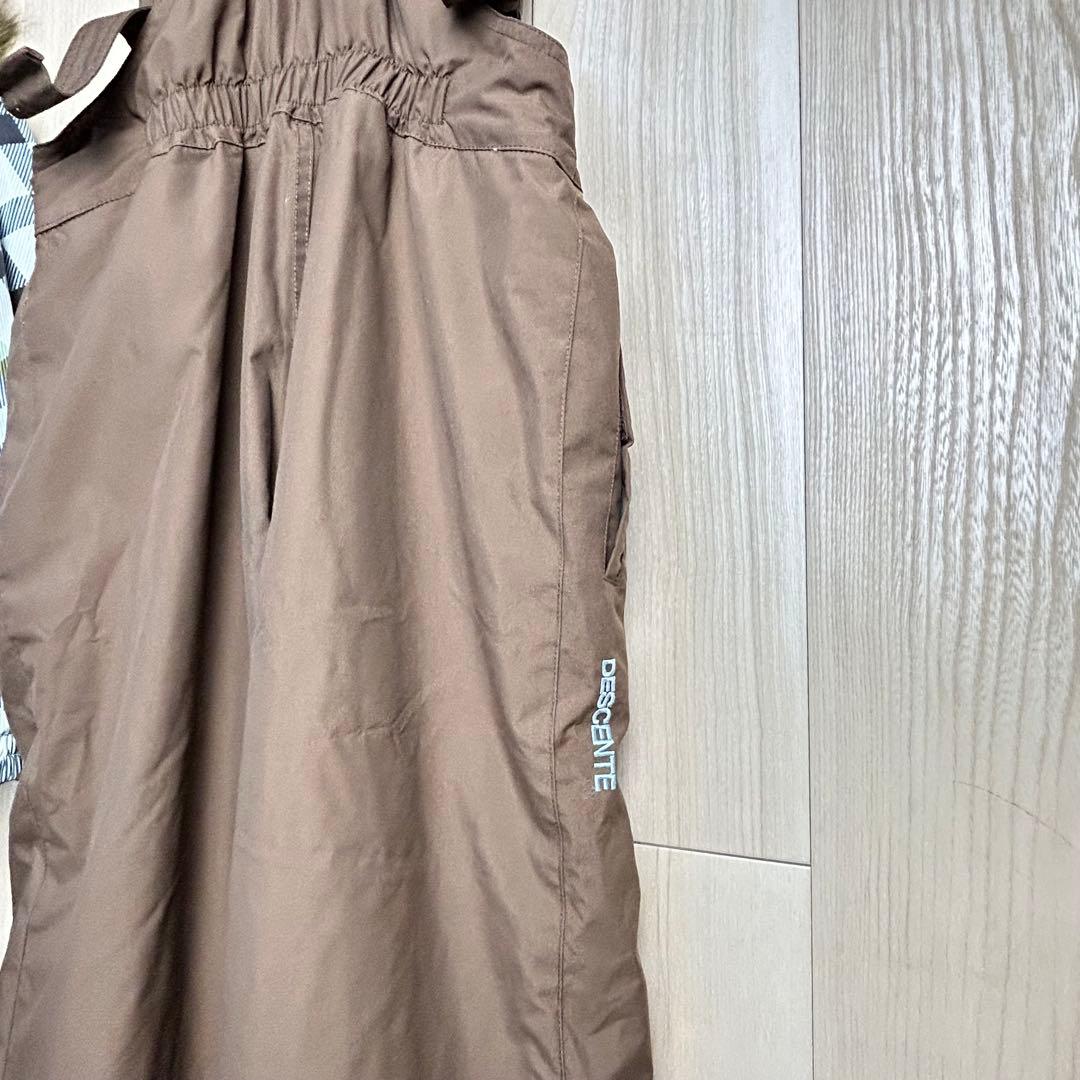 【スキーウェア】DESCENTE スノーボードウェア 160cm チェック柄