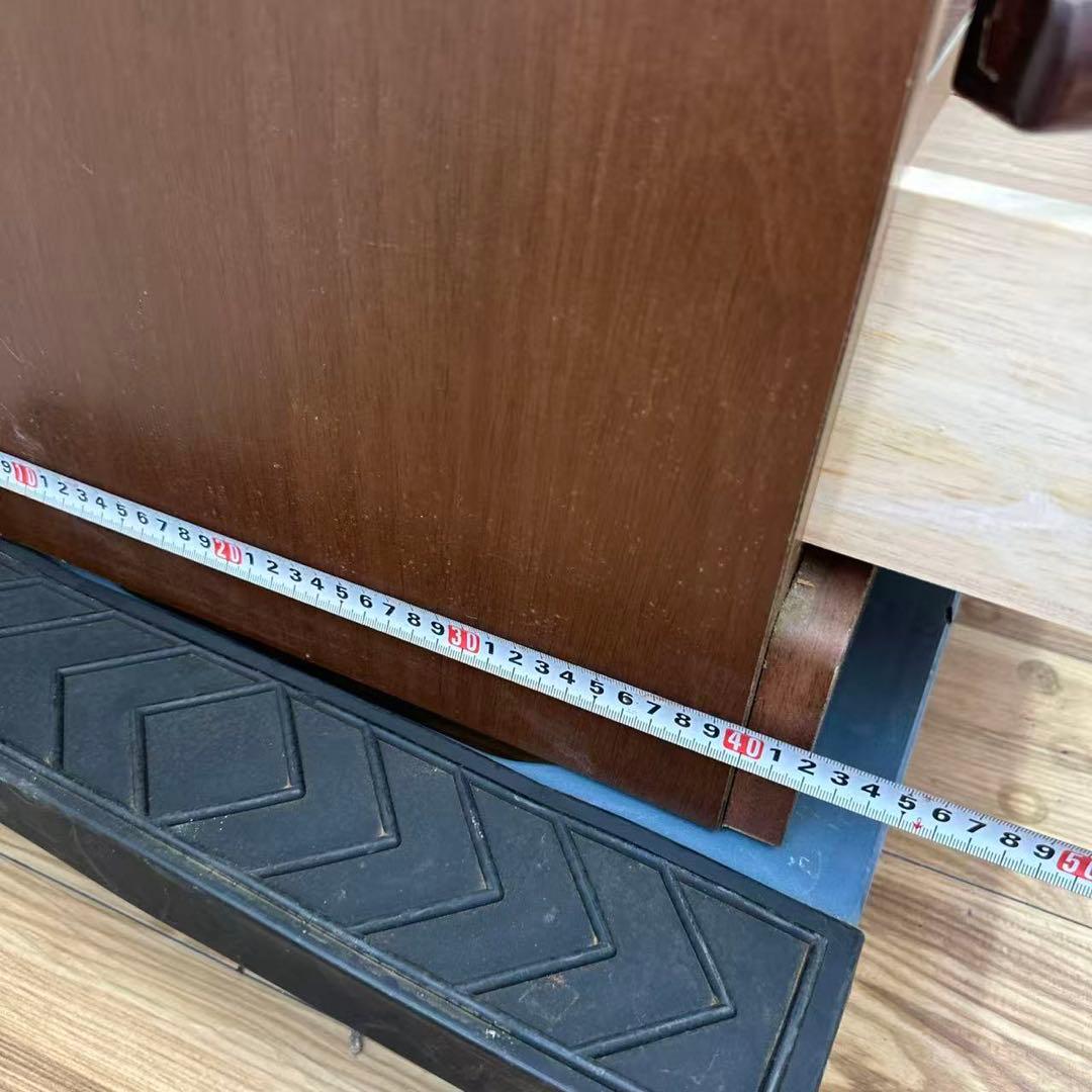 ダークブラウン 木製 キャビネット ガラス扉付き