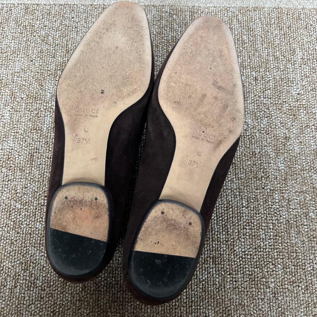 GUCCIブラウン スエード ローファー MADE IN ITALY37.5