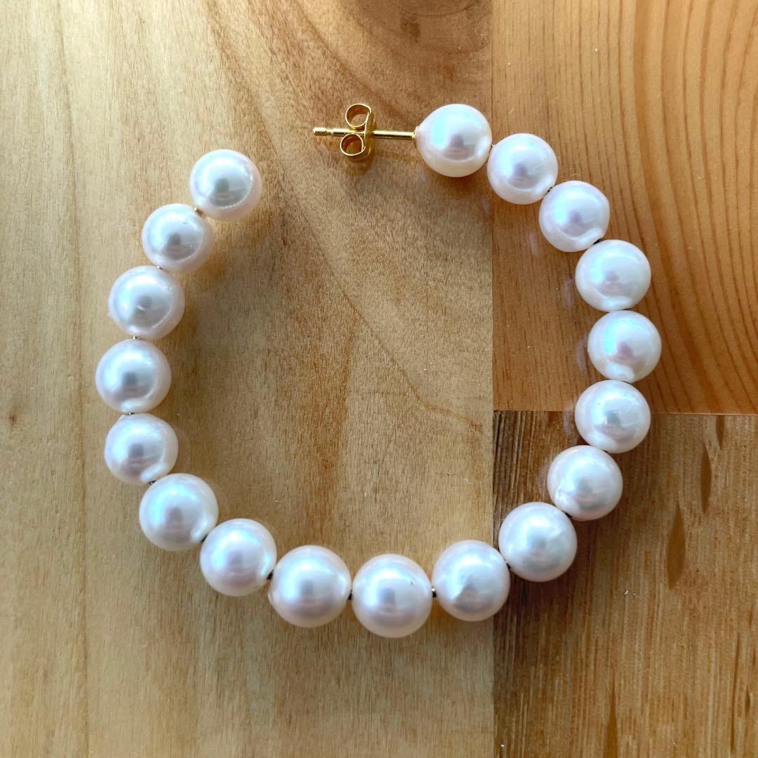 ARTIDA OUD アコヤパール ビッグ シングル フープ ピアス