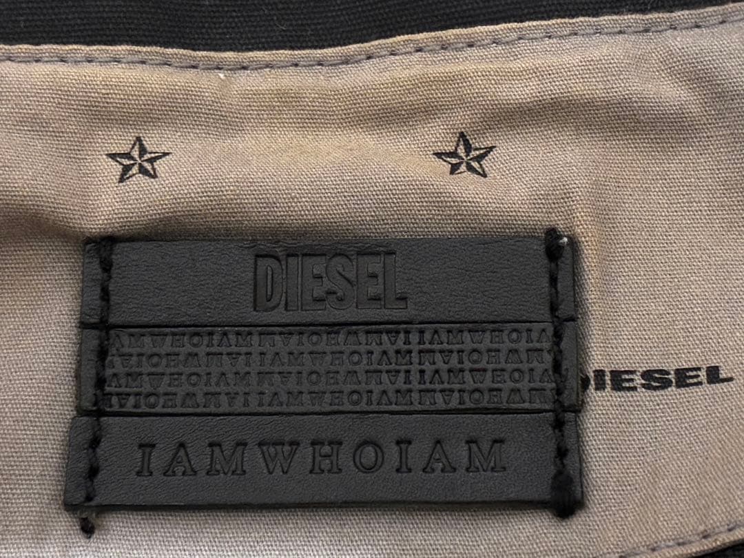 DIESEL スタッズ付き黒トート+ショルダー 2wayバッグ