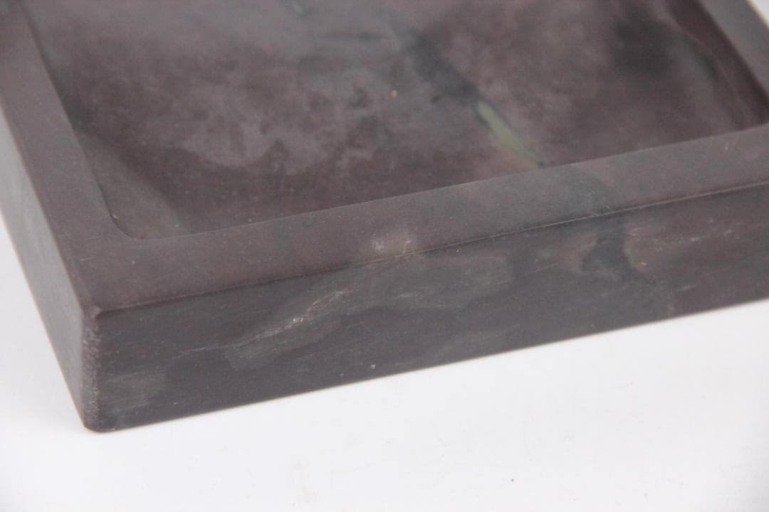 古端渓硯　雲龍硯　書道具　文房四寶　中国硯石　昭和題詩銘箱入 Eo21-29