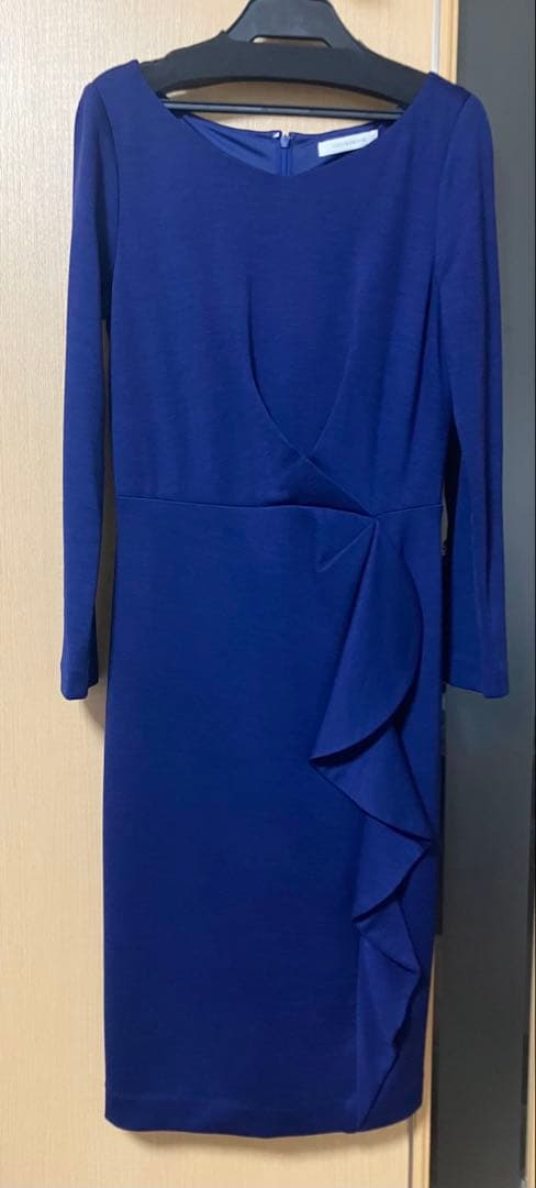 ピンキーアンドダイアン サイドラッフルジャージワンピース ブルー 38