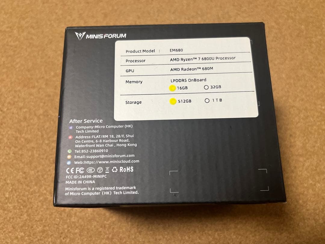 MINISFORUM EM680 16GB 512GB ミニPC